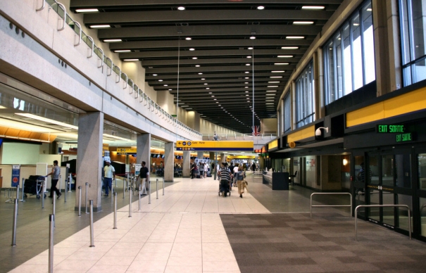 Saying goodbye at the airport